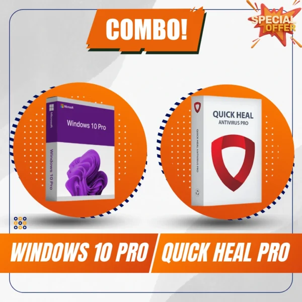 WINDOWS 10 PRO PRODUCT KEY + QUICK HEAL PRO 1 USER 1 YEAR